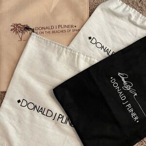 4 Donald J. Pliner Beige, White, and Black Dust Bags